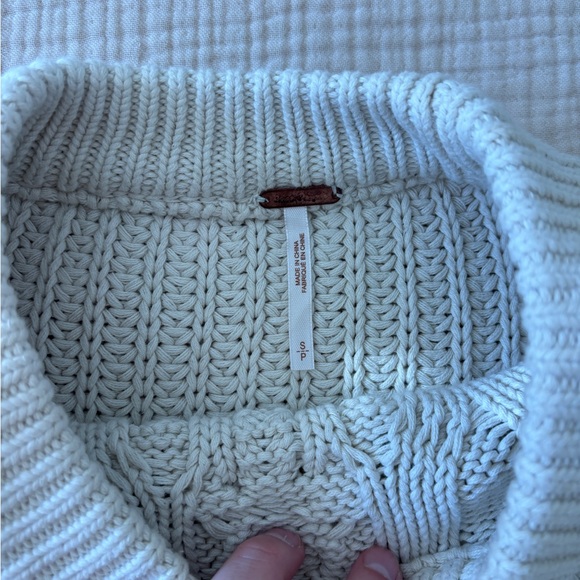 Free People Frankie Cable Knit Sweater in Ivory - Picture 2 of 7